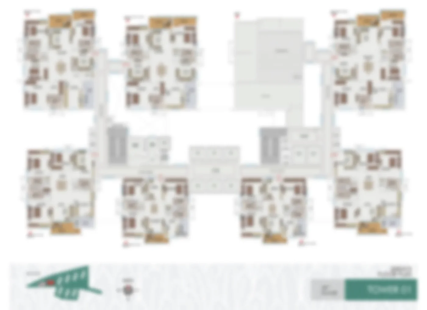 Representative floor plan for 4 BHK villa at Hiranandani Goa